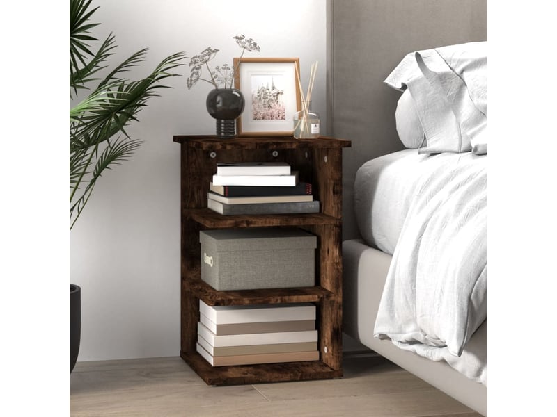  Buffet - armoire latérale chêne fumé 35x35x55 cm bois d'ingénierie  - Conforama C