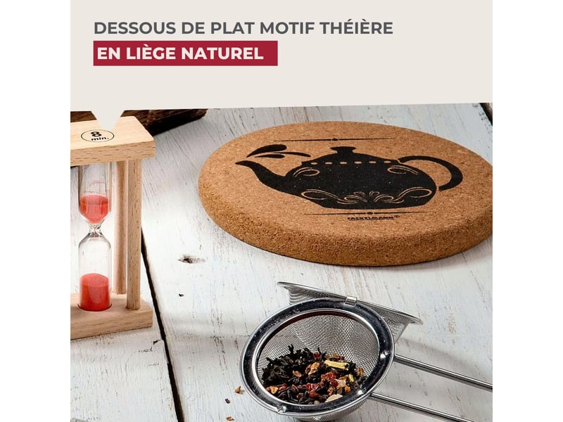  Dessous de plat pour théière en liège fackelmann 30994 - Conforama B