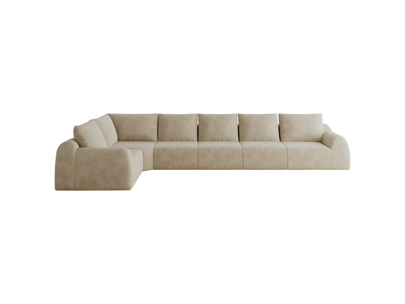 Canapé d’angle l 401 cm, sofa compression sans structure, mousse confortable, sans montage, salon chambre, khaki - Conforama A