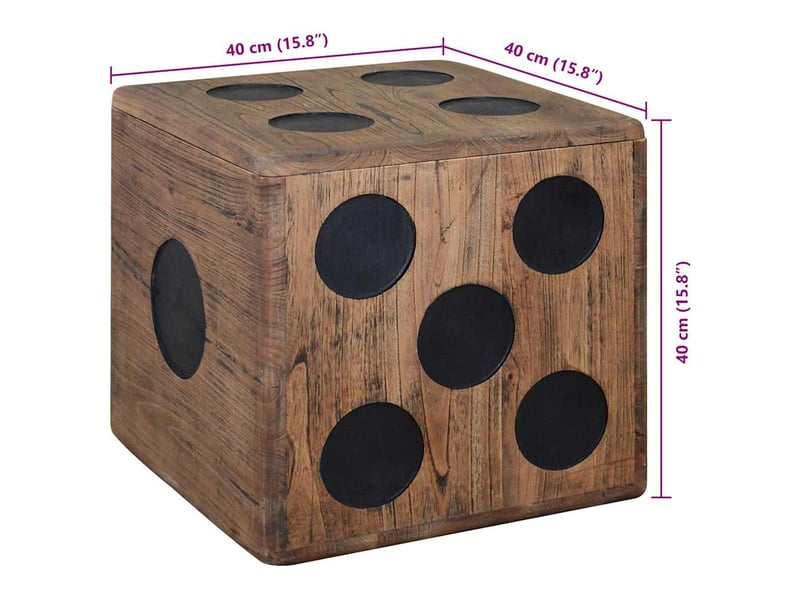  Boîte de rangement, coffre de rangement bois mindi 40x40x40 cm design dés  - Conforama E