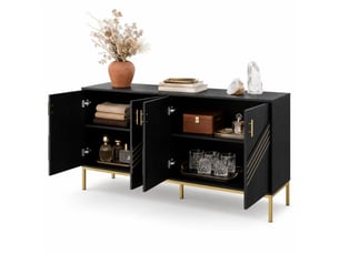 Buffet 4 porte(s) 0 tiroir(s) LPOSPI - 160 cm coloris noir