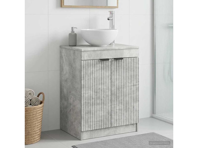  Armoire de salle de bain, meuble de rangement gris béton 54x41x70 cm shl521  - Conforama B