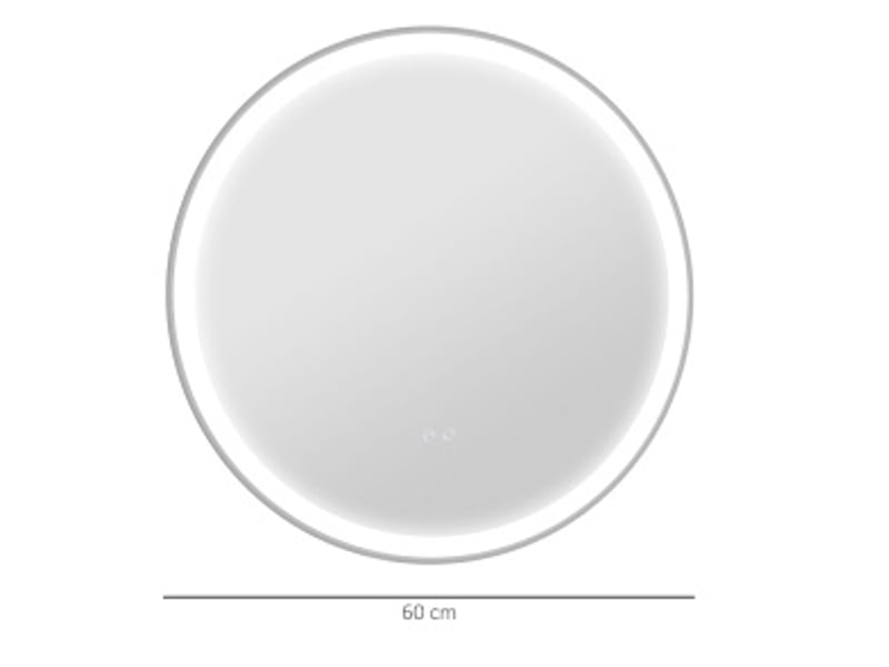  Miroir de salle de bain led 60x60 cm fonction tactile fonction mémoire aluminium blanc  - Conforama A