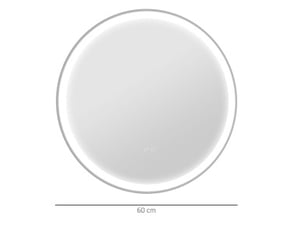 Miroir de salle de bain led 60x60 cm fonction tactile fonction mémoire aluminium blanc
