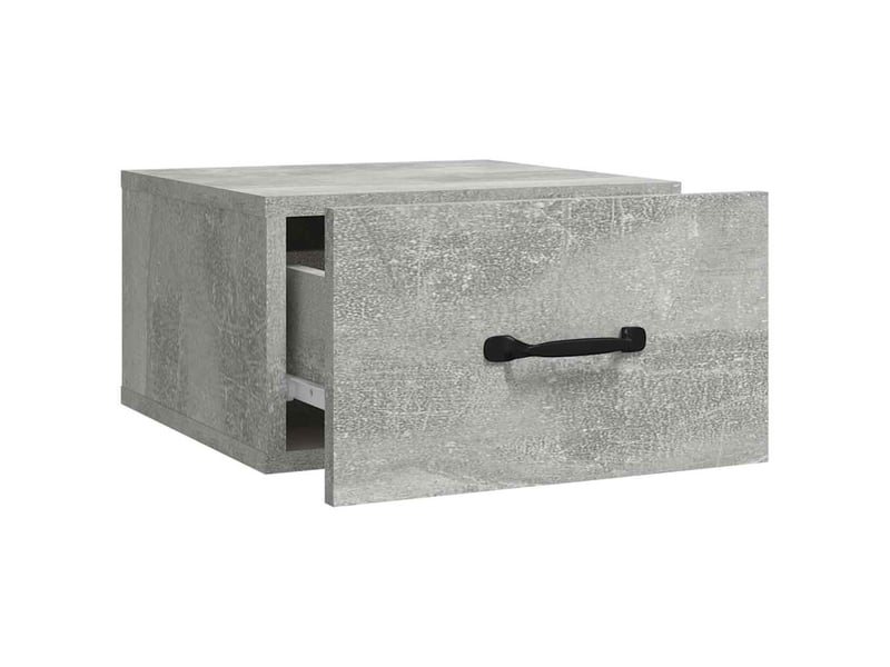  Table de chevet - cabinet de chevet - table de nuit murale gris béton 35x35x20 cm  - Conforama D
