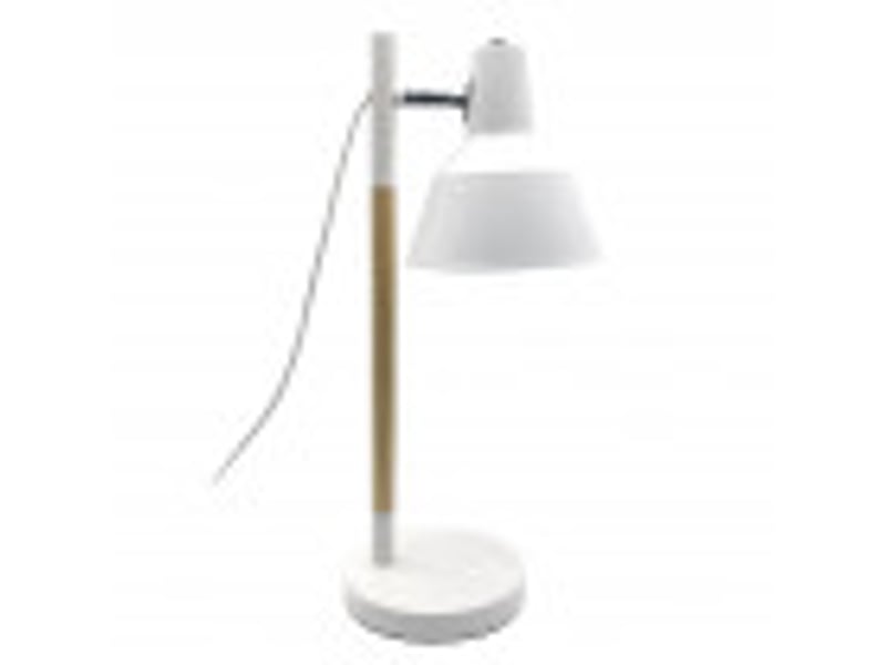  Lampe de bureau fabrilamp basil 1 x e14 blanc hêtre 50 x 17 x 23 cm articulée orientable 350° 161171001 - Conforama B