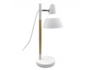 Lampe de bureau fabrilamp basil 1 x e14 blanc hêtre 50 x 17 x 23 cm articulée orientable 350°