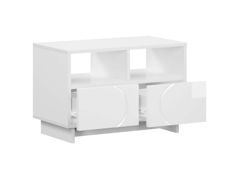  Meuble tv moderne, banc tv 60x34.5x40 cm blanc brillant bois d'ingénierie shl18032  - Conforama C