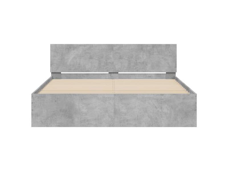  Lit double- lit adulte -  cadre de lit sans matelas gris béton 150x200 cm  - Conforama D