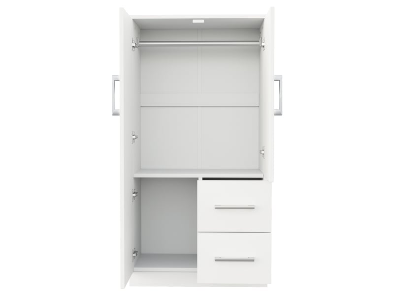  Armoire pour enfants - 70x40x135 cm - design à double porte - tiroirs compacts - compartiments de rangement - blanc CYQ-LDB00429AAK - Conforama R