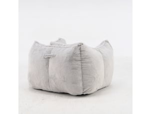 Fauteuil‑poire géant 123x97x73 cm, sans montage, fauteuil relax douillet livré avec coussin, garnissage en mousse, habillé de peluche synthétique, coloris gris