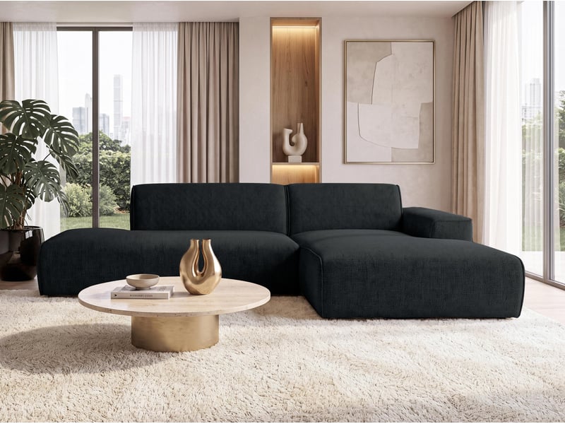  Canapé d'angle moderne didim duo, 288 cm, gris foncé, revętement en velours d Didim Duo - Conforama C