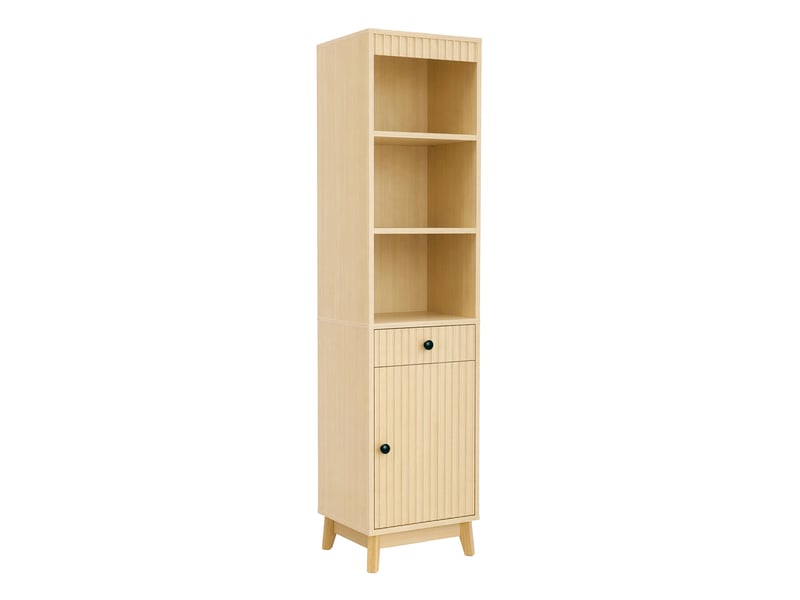  Colonne salle de bain bois naturel 40 × 36 × 172 cm, porte réversible, tiroir  - Conforama D