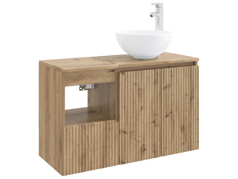  Ensemble de mobilier de salle de bain 2 pc chêne artisanal cf64062  - Conforama A