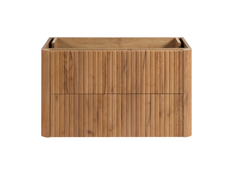  Meuble sous vasque suspendu linea 80 cm chêne craft d'or  - Conforama D