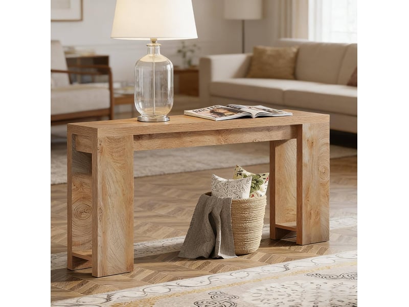  Table console d’entrée 160 x 29,5 x 85 cm, panneau de particules e1, marron  - Conforama D