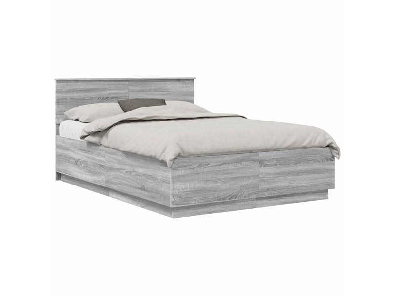 Lit double- lit adulte - cadre de lit sonoma gris 160 x 200 cm bois d'ingénierie - Conforama A