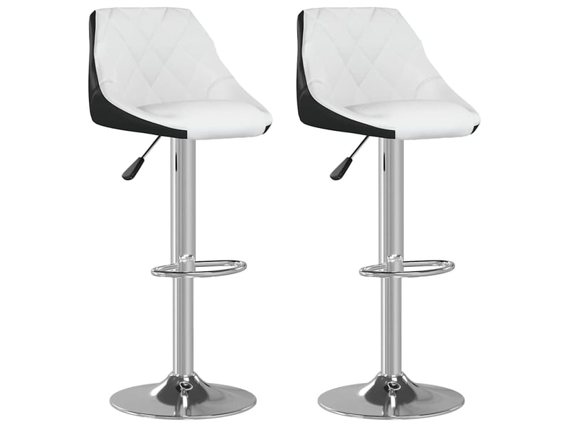 Lot de 2 tabouret de bar, chaise de bar blanc et noir similicuir  - Conforama A