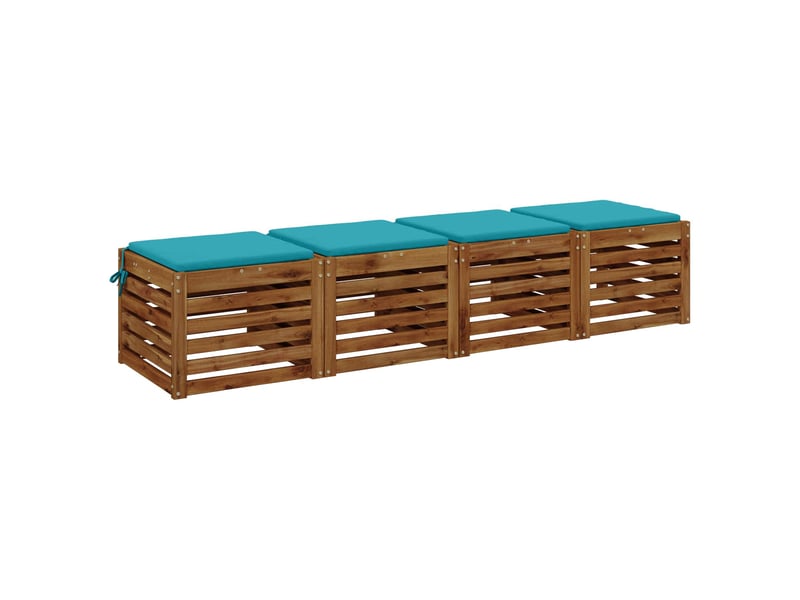 Lot de 4 coussins de siège, coussins d'assise soest 100 % polyester turquoise cf60599 - Conforama C