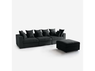 Canapé droit fixe AHD AMAZING HOME DESIGN  5 places Tissu noir