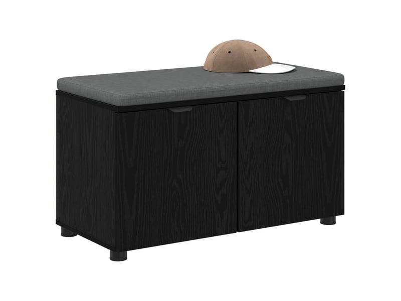  Banc d'entrée, banc interieur avec coussin chêne noir 80x38x46 cm shl76400  - Conforama C