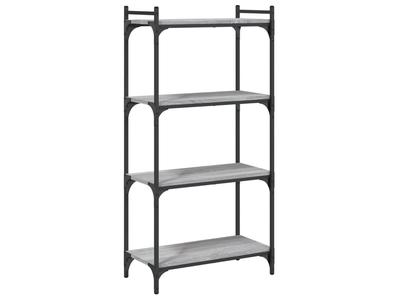  Bibliothèque à 4 niveaux, armoire à livres sonoma gris 60x30x120 cm  - Conforama A