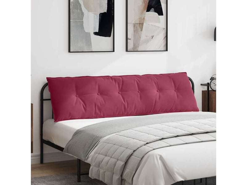 Coussin de dos, coussin de dossier bordeaux 180 x 50 cm tissu en velours côtelé cf54592 - Conforama B
