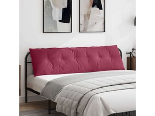 Coussin de dos, coussin de dossier bordeaux 180 x 50 cm tissu en velours côtelé cf54592