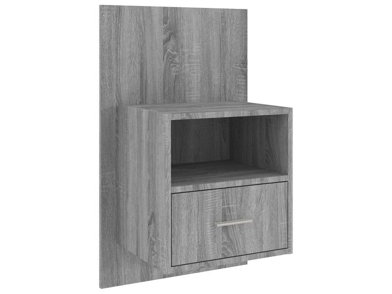  Lot de 2 tables de chevet - cabinet de chevet - table de nuit murales sonoma gris  - Conforama D