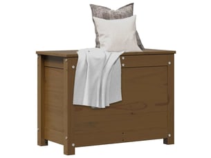 Boîte de rangement, coffre de rangement marron miel 60x32x45,5 cm bois massif de pin