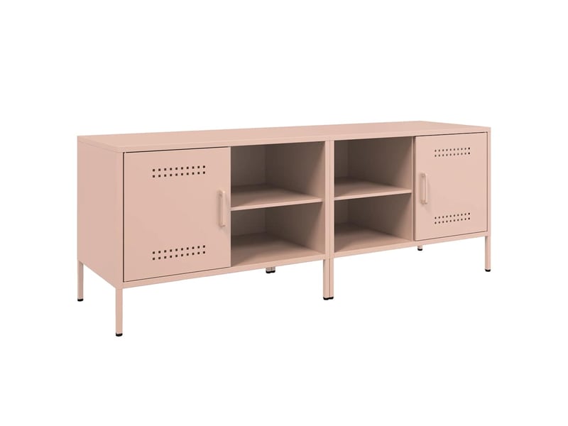  Lot de 2 meuble tv bas salon rose 68x39x50,5 cm acier shl98757  - Conforama A