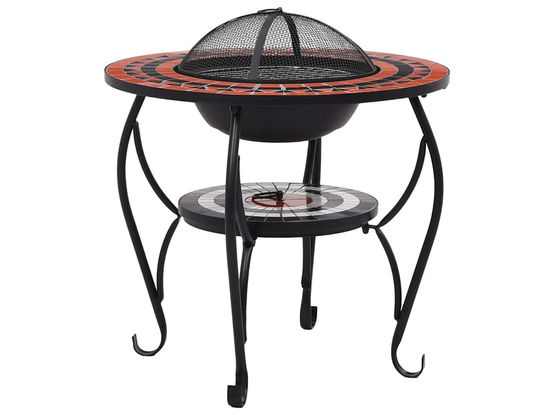  Table de foyer mosaïque terre cuite et blanc 68 cm céramique  - Conforama A