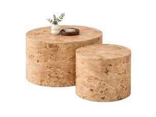 Table basse rond(e) coloris bois clair <strong>CHICFURN</strong> <strong></strong> - 62.8 cmx44 cm