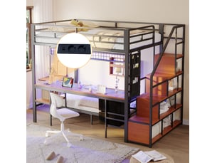 Lit mezzanine 90x140/200 cm MEUBLIV coloris noir