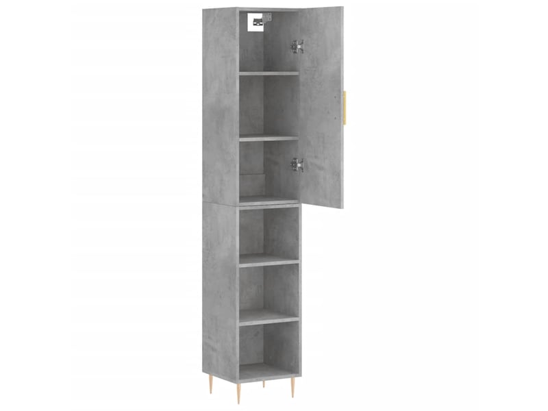  Buffet haut - bahut - meuble de rangement gris béton 34,5x34x180 cm bois d'ingénierie  - Conforama D