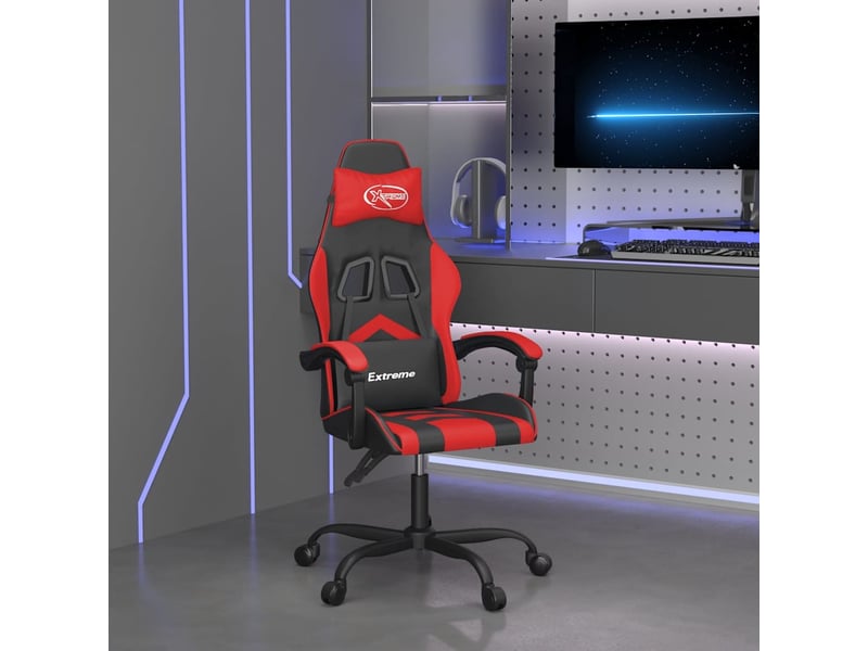  Chaise de jeu, chaise gaming, fauteuil de jeu noir et rouge similicuir cf27797  - Conforama B