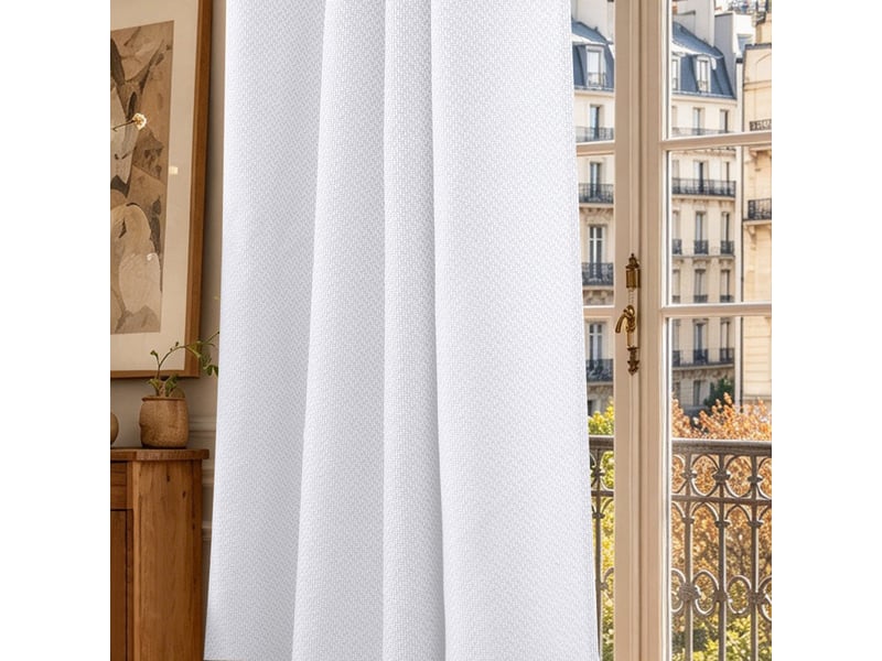 Rideau à œillets 140 x 240 cm victoria fils teints jacquard - Conforama E
