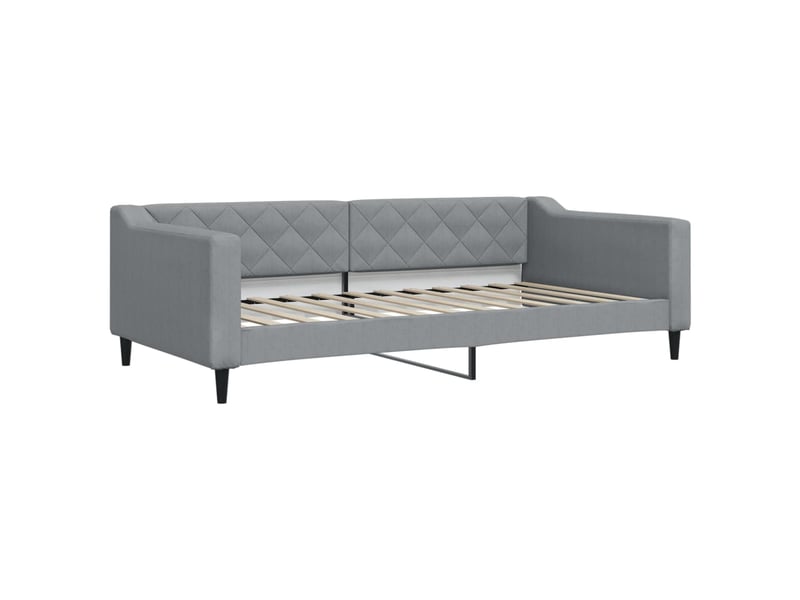  Lit simple- lit adulte -  lit de repos gris clair 100x200 cm tissu  - Conforama A