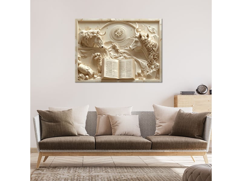Toile imprimée, relief classique avec un livre ouvert 120x80 1334477794 - Conforama B