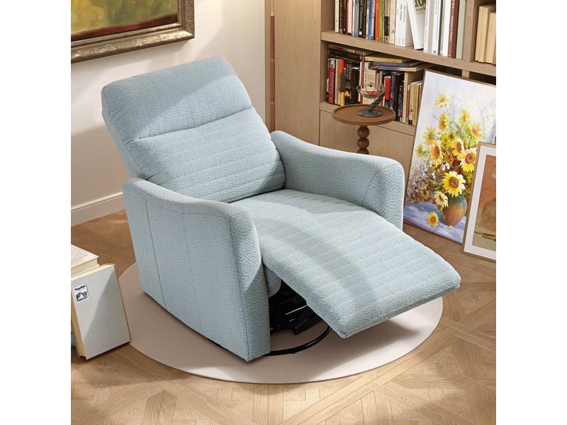  Fauteuil de relaxation, fauteuil pivotant, fauteuil inclinable, 90.5x82x101cm, gris  - Conforama D