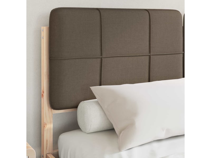  Lit double- lit adulte -  cadre de lit avec tête de lit rembourrée taupe 135 x 190 cm  - Conforama B
