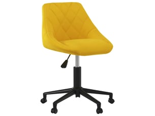 Chaise de salle à manger, chaise pivotante jaune moutarde velours cf28731
