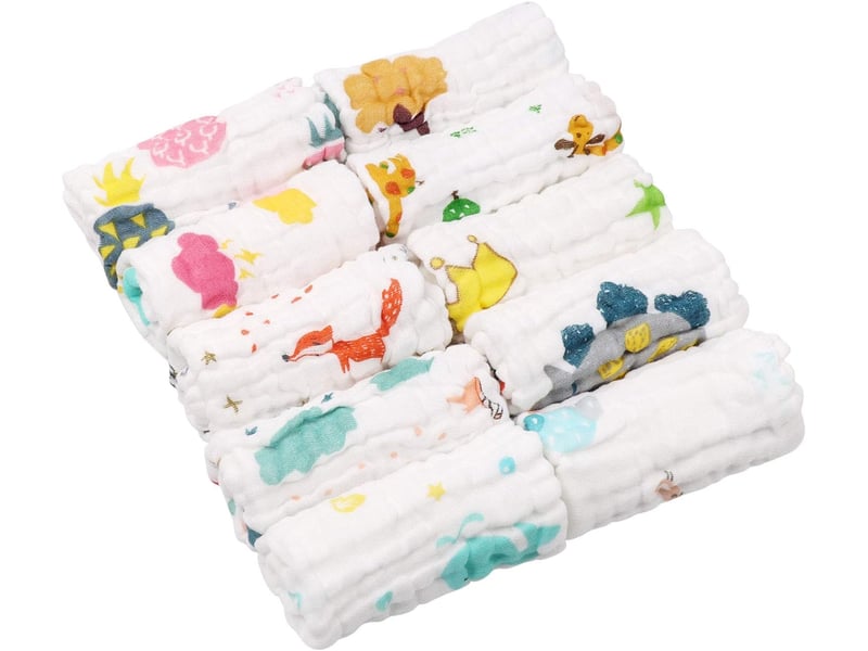  Lot de 10 débarbouillettes bébé en mousseline – 30x30 cm  - Conforama E