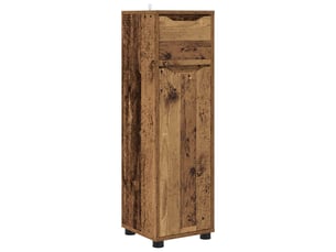 Cabinet de salle de bain, meuble de rangement bois ancien 30.5x30x101 cm