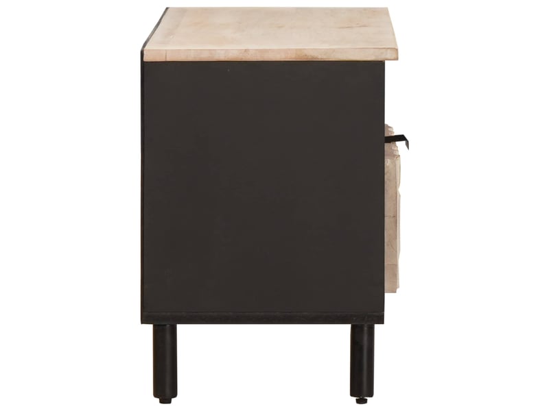  Meuble tv - banc tv - meuble de rangement avec tiroir finition lavage blanc 80 x 33 x 46 cm  - Conforama D