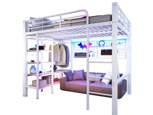 Lit mezzanine 140x200 cm <strong></strong> <strong></strong> coloris blanc