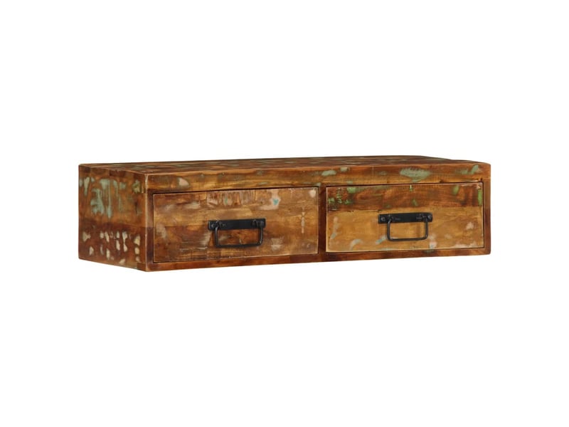  Meuble tv - banc tv - meuble de rangement mural 80x30x19 cm bois massif de récupération  - Conforama C