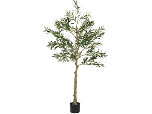 Olivier artificiel en pot 15 x 15 x 150 cm – vert – branches façonnables et base cimentée stable