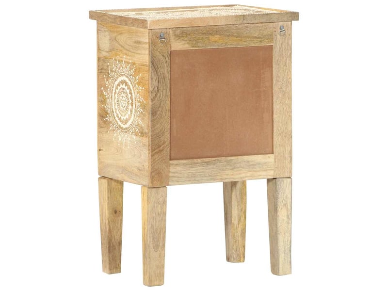 Table de chevet - cabinet de chevet - table de nuit peinte à la main 40x30x60 cm bois de manguier - Conforama C