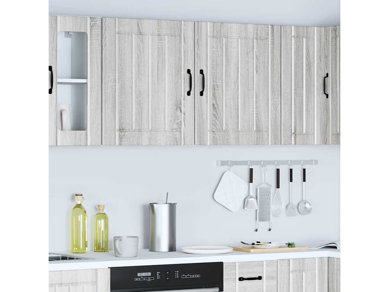  Meuble de rangement, armoires murales de cuisine lucca gris sonoma en bois d'ingénierie  - Conforama D